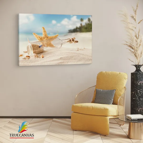 Multicolor_Beach_Seashell_Bottle,_Wooden_Framed_Canvas_Paintings_|_For_Living_Room_|_Bedroom_|_Office_|_Gallery_|_Ready_Wall_Mount_Canvas_Wall_Art_Painting_|_Size_-_12_X_18In,_Ct0712