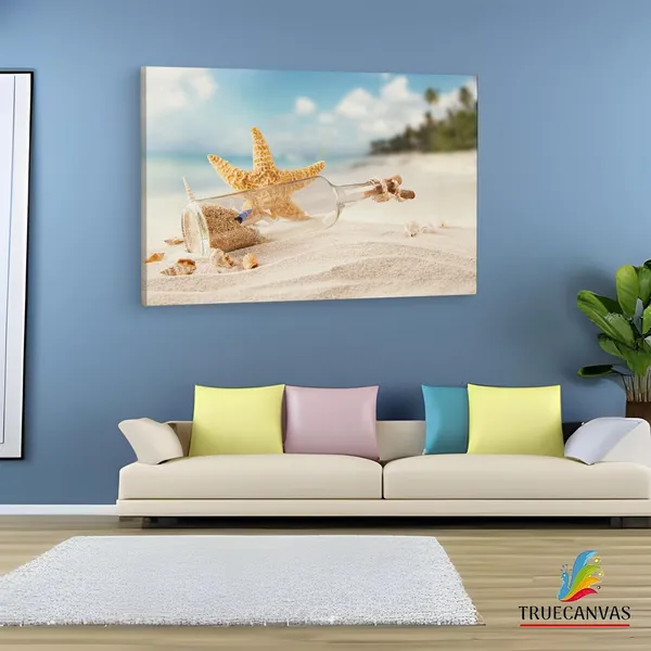 Multicolor_Beach_Seashell_Bottle,_Wooden_Framed_Canvas_Paintings_|_For_Living_Room_|_Bedroom_|_Office_|_Gallery_|_Ready_Wall_Mount_Canvas_Wall_Art_Painting_|_Size_-_12_X_18In,_Ct0712