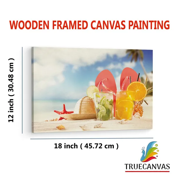 Multicolor_Tropical_Sunset_Fruit_Beach,_Wooden_Framed_Canvas_Paintings_|_For_Living_Room_|_Bedroom_|_Office_|_Gallery_|_Ready_Wall_Mount_Canvas_Wall_Art_Painting_|_Size_-_12_X_18In,_Ct0714