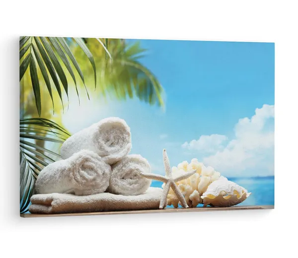 Multicolor_Spa_-_Set,_Starfish,_Flowers,_Wooden_Framed_Canvas_Paintings_|_For_Living_Room_|_Bedroom_|_Office_|_Gallery_|_Ready_Wall_Mount_Canvas_Wall_Art_Painting_|_Size_-_12_X_18In,_Ct0717