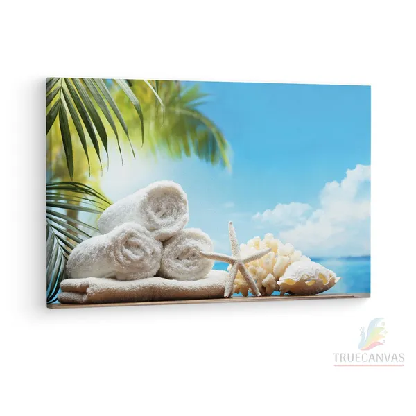 Multicolor_Spa_-_Set,_Starfish,_Flowers,_Wooden_Framed_Canvas_Paintings_|_For_Living_Room_|_Bedroom_|_Office_|_Gallery_|_Ready_Wall_Mount_Canvas_Wall_Art_Painting_|_Size_-_12_X_18In,_Ct0717