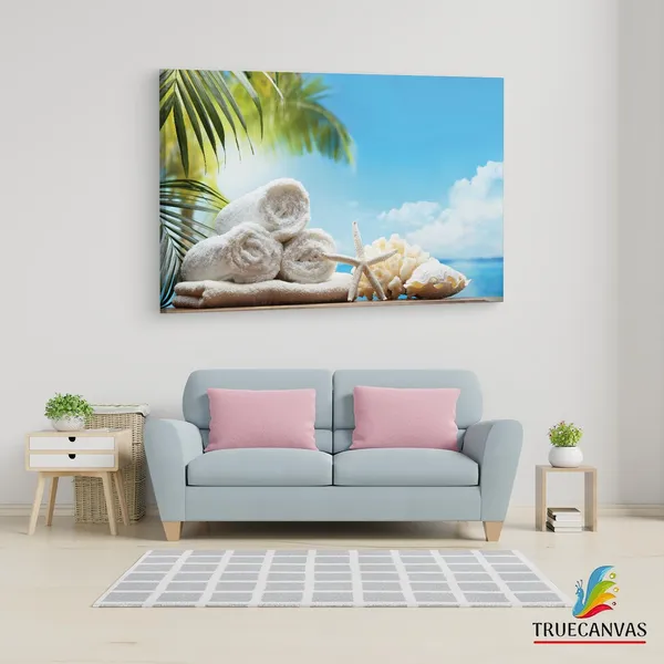 Multicolor_Spa_-_Set,_Starfish,_Flowers,_Wooden_Framed_Canvas_Paintings_|_For_Living_Room_|_Bedroom_|_Office_|_Gallery_|_Ready_Wall_Mount_Canvas_Wall_Art_Painting_|_Size_-_12_X_18In,_Ct0717