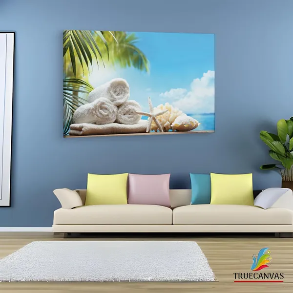Multicolor_Spa_-_Set,_Starfish,_Flowers,_Wooden_Framed_Canvas_Paintings_|_For_Living_Room_|_Bedroom_|_Office_|_Gallery_|_Ready_Wall_Mount_Canvas_Wall_Art_Painting_|_Size_-_12_X_18In,_Ct0717