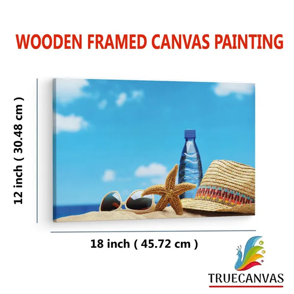 Multicolor_Cool_Summer,_Bottle,_Starfish,_Wooden_Framed_Canvas_Paintings_|_For_Living_Room_|_Bedroom_|_Office_|_Gallery_|_Ready_Wall_Mount_Canvas_Wall_Art_Painting_|_Size_-_12_X_18In,_Ct0720