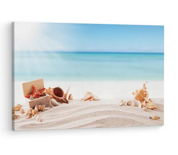 Multicolor_Beach_Sand_Starfish,_Wooden_Framed_Canvas_Paintings_|_For_Living_Room_|_Bedroom_|_Office_|_Gallery_|_Ready_Wall_Mount_Canvas_Wall_Art_Painting_|_Size_-_12_X_18In,_Ct0722