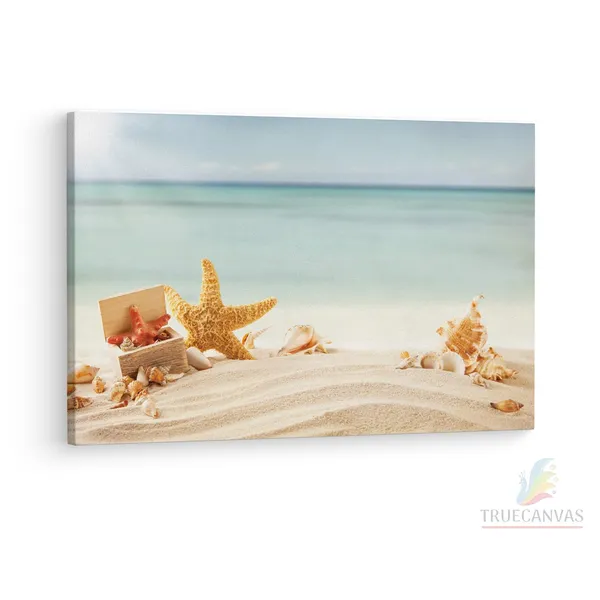 Multicolor_Beach_Sand_Starfish,_Wooden_Framed_Canvas_Paintings_|_For_Living_Room_|_Bedroom_|_Office_|_Gallery_|_Ready_Wall_Mount_Canvas_Wall_Art_Painting_|_Size_-_12_X_18In,_Ct0723