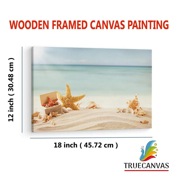 Multicolor_Beach_Sand_Starfish,_Wooden_Framed_Canvas_Paintings_|_For_Living_Room_|_Bedroom_|_Office_|_Gallery_|_Ready_Wall_Mount_Canvas_Wall_Art_Painting_|_Size_-_12_X_18In,_Ct0723