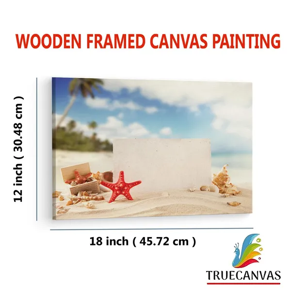 Multicolor_Beach_Starfish_Empty_Paper,_Wooden_Framed_Canvas_Paintings_|_For_Living_Room_|_Bedroom_|_Office_|_Gallery_|_Ready_Wall_Mount_Canvas_Wall_Art_Painting_|_Size_-_12_X_18In,_Ct0724
