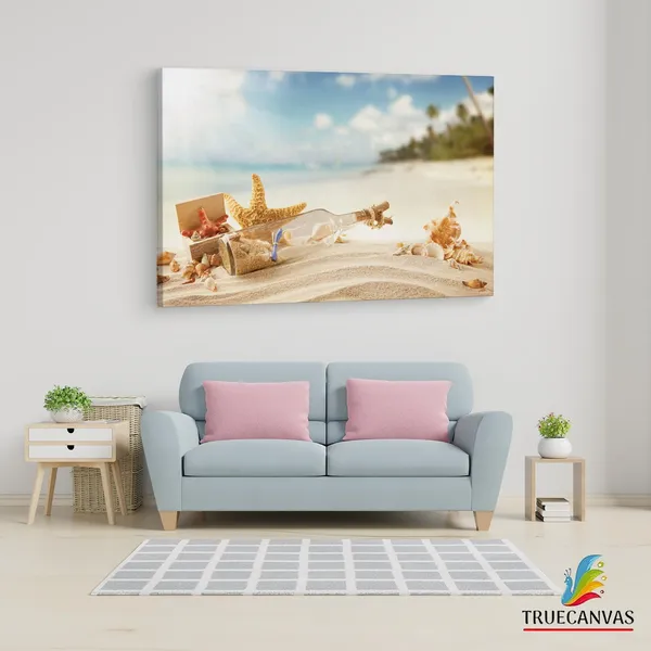 Multicolor_Beach_Seashell_Bottle,_Wooden_Framed_Canvas_Paintings_|_For_Living_Room_|_Bedroom_|_Office_|_Gallery_|_Ready_Wall_Mount_Canvas_Wall_Art_Painting_|_Size_-_12_X_18In,_Ct0726