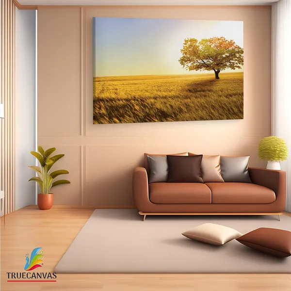 Multicolor_Yellow_Tree_Field,_Wooden_Framed_Canvas_Paintings_|_For_Living_Room_|_Bedroom_|_Office_|_Gallery_|_Ready_Wall_Mount_Canvas_Wall_Art_Painting_|_Size_-_12_X_18In,_Ct0797
