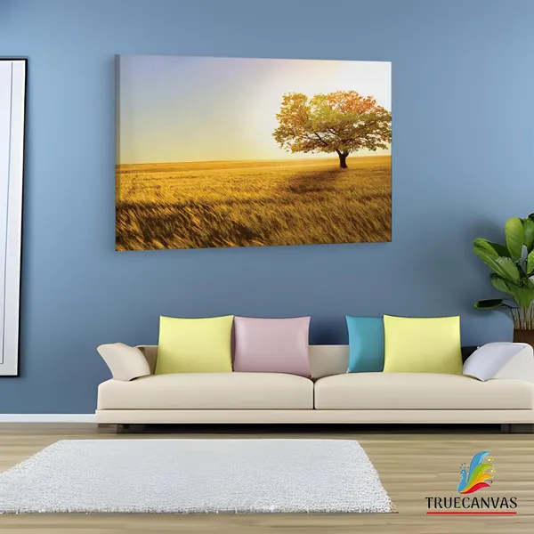 Multicolor_Yellow_Tree_Field,_Wooden_Framed_Canvas_Paintings_|_For_Living_Room_|_Bedroom_|_Office_|_Gallery_|_Ready_Wall_Mount_Canvas_Wall_Art_Painting_|_Size_-_12_X_18In,_Ct0797