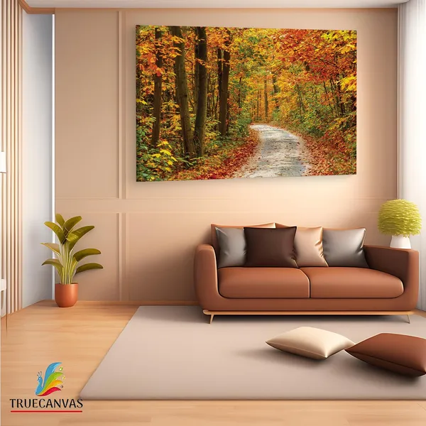 Multicolor_Papermoon_Fototapete_Pathway,_Wooden_Framed_Canvas_Paintings_|_For_Living_Room_|_Bedroom_|_Office_|_Gallery_|_Ready_Wall_Mount_Canvas_Wall_Art_Painting_|_Size_-_12_X_18In,_Ct0803
