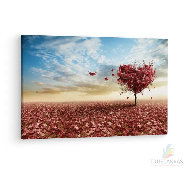 Multicolor_Heart_Shaped_Tree_With_Spilled,_Wooden_Framed_Canvas_Paintings_|_For_Living_Room_|_Bedroom_|_Office_|_Gallery_|_Ready_Wall_Mount_Canvas_Wall_Art_Painting_|_Size_-_12_X_18In,_Ct0806