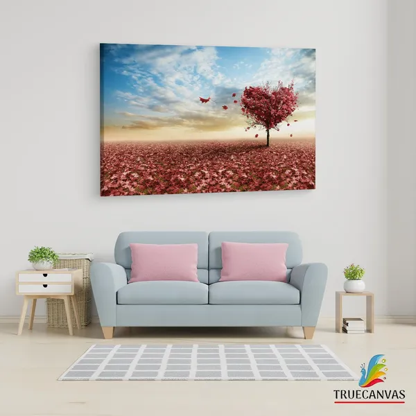 Multicolor_Heart_Shaped_Tree_With_Spilled,_Wooden_Framed_Canvas_Paintings_|_For_Living_Room_|_Bedroom_|_Office_|_Gallery_|_Ready_Wall_Mount_Canvas_Wall_Art_Painting_|_Size_-_12_X_18In,_Ct0806