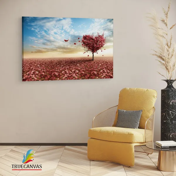 Multicolor_Heart_Shaped_Tree_With_Spilled,_Wooden_Framed_Canvas_Paintings_|_For_Living_Room_|_Bedroom_|_Office_|_Gallery_|_Ready_Wall_Mount_Canvas_Wall_Art_Painting_|_Size_-_12_X_18In,_Ct0806