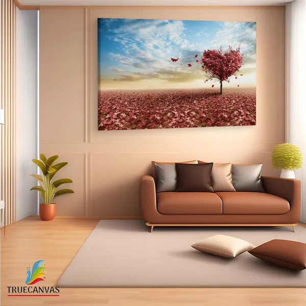 Multicolor_Heart_Shaped_Tree_With_Spilled,_Wooden_Framed_Canvas_Paintings_|_For_Living_Room_|_Bedroom_|_Office_|_Gallery_|_Ready_Wall_Mount_Canvas_Wall_Art_Painting_|_Size_-_12_X_18In,_Ct0806