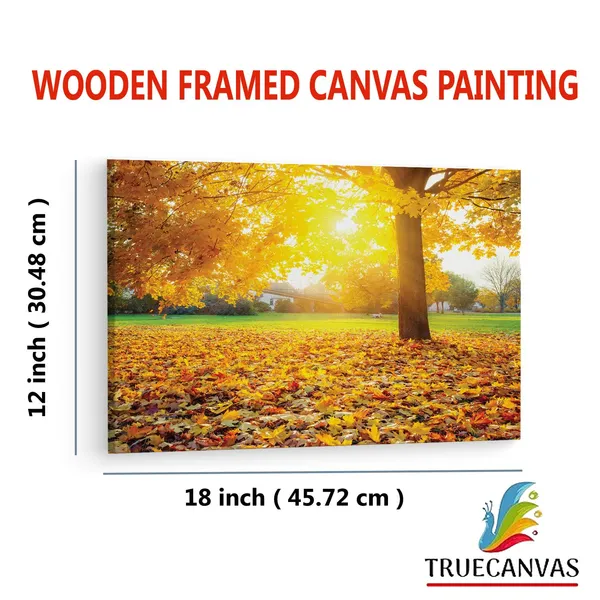 Multicolor_Sunny_Autumn_Foliage_Logo,_Wooden_Framed_Canvas_Paintings_|_For_Living_Room_|_Bedroom_|_Office_|_Gallery_|_Ready_Wall_Mount_Canvas_Wall_Art_Painting_|_Size_-_12_X_18In,_Ct0829