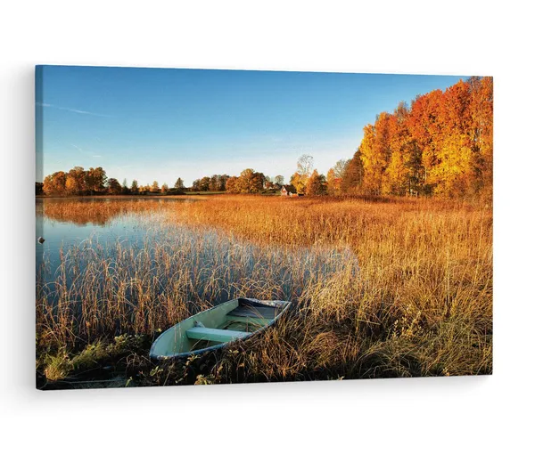 Multicolor_Abandoned_Rowboat,_Wooden_Framed_Canvas_Paintings_|_For_Living_Room_|_Bedroom_|_Office_|_Gallery_|_Ready_Wall_Mount_Canvas_Wall_Art_Painting_|_Size_-_12_X_18In,_Ct0831