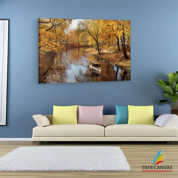 Multicolor_Riga_Autumn_Park,_Wooden_Framed_Canvas_Paintings_|_For_Living_Room_|_Bedroom_|_Office_|_Gallery_|_Ready_Wall_Mount_Canvas_Wall_Art_Painting_|_Size_-_12_X_18In,_Ct0840