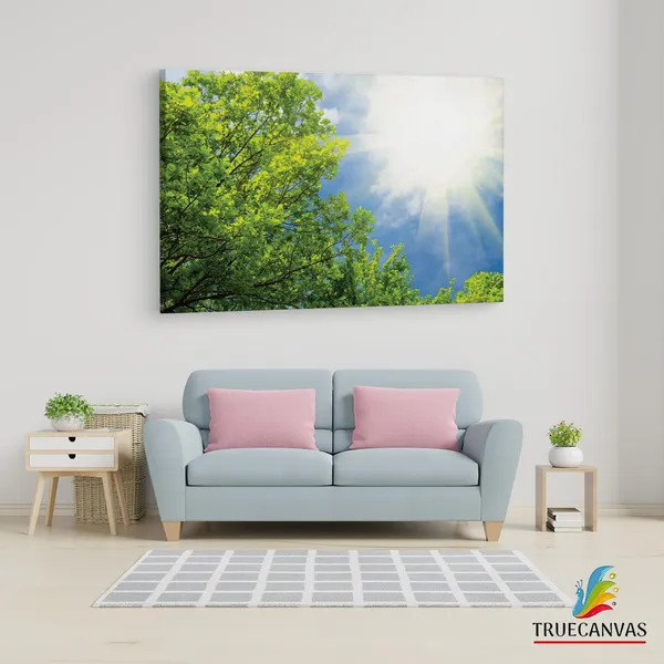 Multicolor_Spring_Green_Trees_And_Sunshine,_Wooden_Framed_Canvas_Paintings_|_For_Living_Room_|_Bedroom_|_Office_|_Gallery_|_Ready_Wall_Mount_Canvas_Wall_Art_Painting_|_Size_-_12_X_18In,_Ct0850