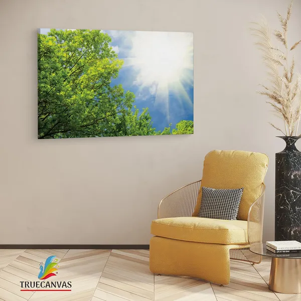 Multicolor_Spring_Green_Trees_And_Sunshine,_Wooden_Framed_Canvas_Paintings_|_For_Living_Room_|_Bedroom_|_Office_|_Gallery_|_Ready_Wall_Mount_Canvas_Wall_Art_Painting_|_Size_-_12_X_18In,_Ct0850