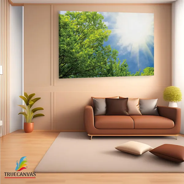 Multicolor_Spring_Green_Trees_And_Sunshine,_Wooden_Framed_Canvas_Paintings_|_For_Living_Room_|_Bedroom_|_Office_|_Gallery_|_Ready_Wall_Mount_Canvas_Wall_Art_Painting_|_Size_-_12_X_18In,_Ct0850