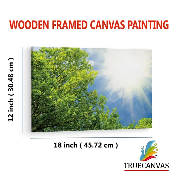 Multicolor_Spring_Green_Trees_And_Sunshine,_Wooden_Framed_Canvas_Paintings_|_For_Living_Room_|_Bedroom_|_Office_|_Gallery_|_Ready_Wall_Mount_Canvas_Wall_Art_Painting_|_Size_-_12_X_18In,_Ct0850