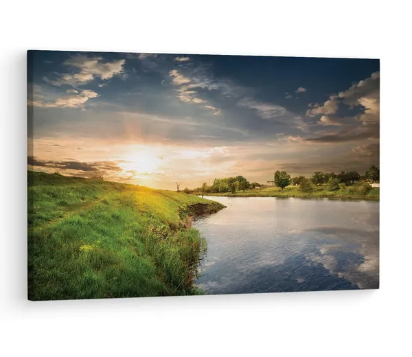 Multicolor_Nature_Sky_Lake,_Wooden_Framed_Canvas_Paintings_|_For_Living_Room_|_Bedroom_|_Office_|_Gallery_|_Ready_Wall_Mount_Canvas_Wall_Art_Painting_|_Size_-_12_X_18In,_Ct0875