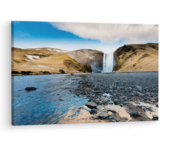 Multicolor_Skgafoss,_Wooden_Framed_Canvas_Paintings_|_For_Living_Room_|_Bedroom_|_Office_|_Gallery_|_Ready_Wall_Mount_Canvas_Wall_Art_Painting_|_Size_-_12_X_18In,_Ct0879