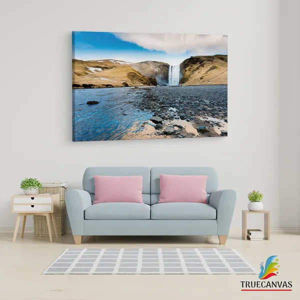 Multicolor_Skgafoss,_Wooden_Framed_Canvas_Paintings_|_For_Living_Room_|_Bedroom_|_Office_|_Gallery_|_Ready_Wall_Mount_Canvas_Wall_Art_Painting_|_Size_-_12_X_18In,_Ct0879