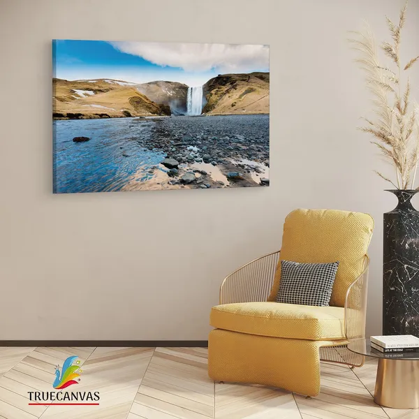 Multicolor_Skgafoss,_Wooden_Framed_Canvas_Paintings_|_For_Living_Room_|_Bedroom_|_Office_|_Gallery_|_Ready_Wall_Mount_Canvas_Wall_Art_Painting_|_Size_-_12_X_18In,_Ct0879