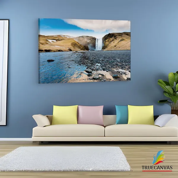 Multicolor_Skgafoss,_Wooden_Framed_Canvas_Paintings_|_For_Living_Room_|_Bedroom_|_Office_|_Gallery_|_Ready_Wall_Mount_Canvas_Wall_Art_Painting_|_Size_-_12_X_18In,_Ct0879