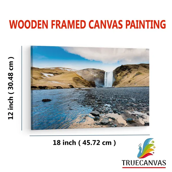 Multicolor_Skgafoss,_Wooden_Framed_Canvas_Paintings_|_For_Living_Room_|_Bedroom_|_Office_|_Gallery_|_Ready_Wall_Mount_Canvas_Wall_Art_Painting_|_Size_-_12_X_18In,_Ct0879