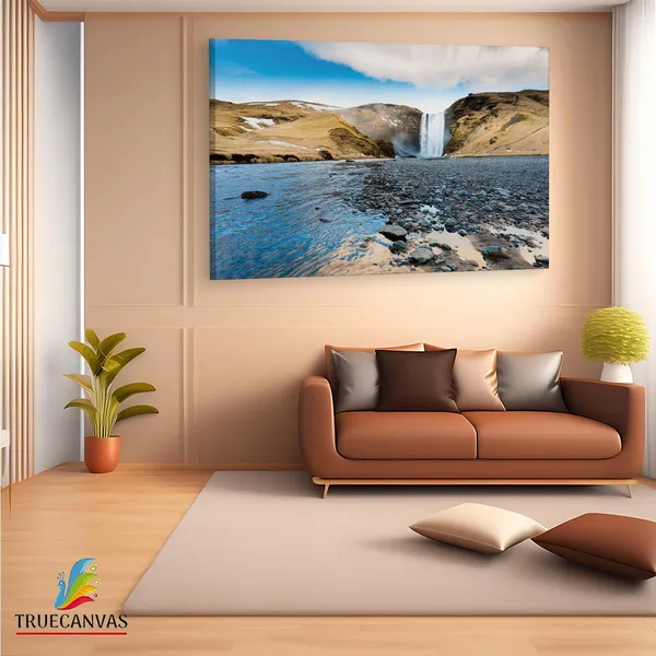 Multicolor_Skgafoss,_Wooden_Framed_Canvas_Paintings_|_For_Living_Room_|_Bedroom_|_Office_|_Gallery_|_Ready_Wall_Mount_Canvas_Wall_Art_Painting_|_Size_-_12_X_18In,_Ct0879