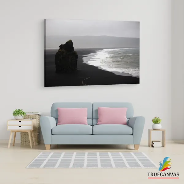 Multicolor_Reynisfjara_Beach,_Wooden_Framed_Canvas_Paintings_|_For_Living_Room_|_Bedroom_|_Office_|_Gallery_|_Ready_Wall_Mount_Canvas_Wall_Art_Painting_|_Size_-_12_X_18In,_Ct0882