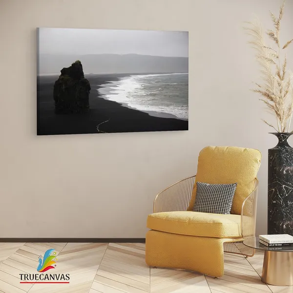 Multicolor_Reynisfjara_Beach,_Wooden_Framed_Canvas_Paintings_|_For_Living_Room_|_Bedroom_|_Office_|_Gallery_|_Ready_Wall_Mount_Canvas_Wall_Art_Painting_|_Size_-_12_X_18In,_Ct0882