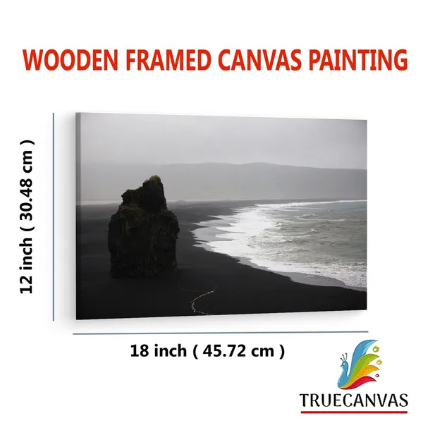 Multicolor_Reynisfjara_Beach,_Wooden_Framed_Canvas_Paintings_|_For_Living_Room_|_Bedroom_|_Office_|_Gallery_|_Ready_Wall_Mount_Canvas_Wall_Art_Painting_|_Size_-_12_X_18In,_Ct0882