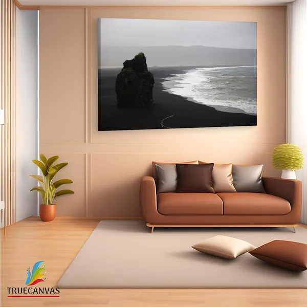 Multicolor_Reynisfjara_Beach,_Wooden_Framed_Canvas_Paintings_|_For_Living_Room_|_Bedroom_|_Office_|_Gallery_|_Ready_Wall_Mount_Canvas_Wall_Art_Painting_|_Size_-_12_X_18In,_Ct0882