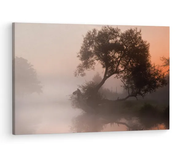 Multicolor_Foggy_Sunrise,_Wooden_Framed_Canvas_Paintings_|_For_Living_Room_|_Bedroom_|_Office_|_Gallery_|_Ready_Wall_Mount_Canvas_Wall_Art_Painting_|_Size_-_12_X_18In,_Ct0887