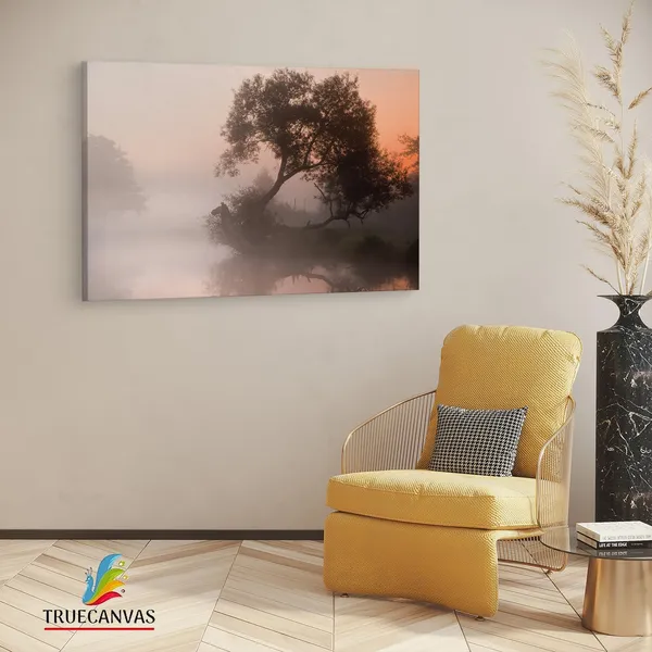 Multicolor_Foggy_Sunrise,_Wooden_Framed_Canvas_Paintings_|_For_Living_Room_|_Bedroom_|_Office_|_Gallery_|_Ready_Wall_Mount_Canvas_Wall_Art_Painting_|_Size_-_12_X_18In,_Ct0887