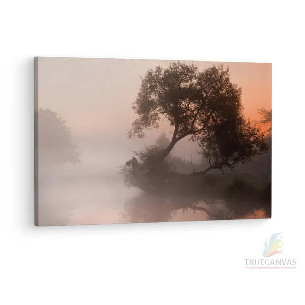 Multicolor_Foggy_Sunrise,_Wooden_Framed_Canvas_Paintings_|_For_Living_Room_|_Bedroom_|_Office_|_Gallery_|_Ready_Wall_Mount_Canvas_Wall_Art_Painting_|_Size_-_12_X_18In,_Ct0887
