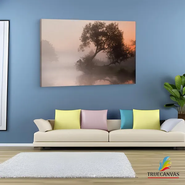 Multicolor_Foggy_Sunrise,_Wooden_Framed_Canvas_Paintings_|_For_Living_Room_|_Bedroom_|_Office_|_Gallery_|_Ready_Wall_Mount_Canvas_Wall_Art_Painting_|_Size_-_12_X_18In,_Ct0887