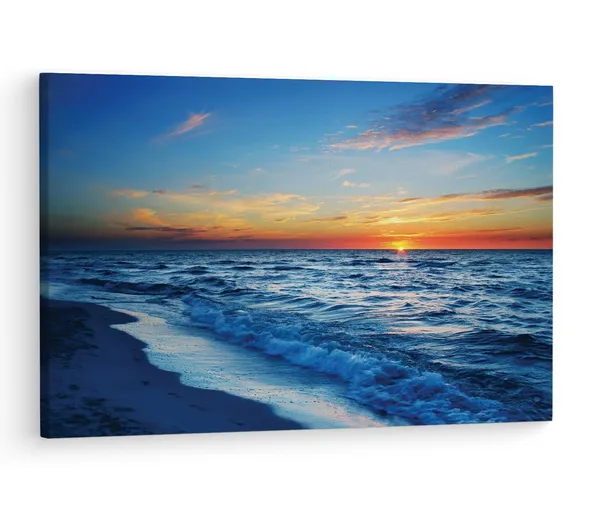 Multicolor_Sunset_Sea_Beach_Waves,_Wooden_Framed_Canvas_Paintings_|_For_Living_Room_|_Bedroom_|_Office_|_Gallery_|_Ready_Wall_Mount_Canvas_Wall_Art_Painting_|_Size_-_12_X_18In,_Ct0889