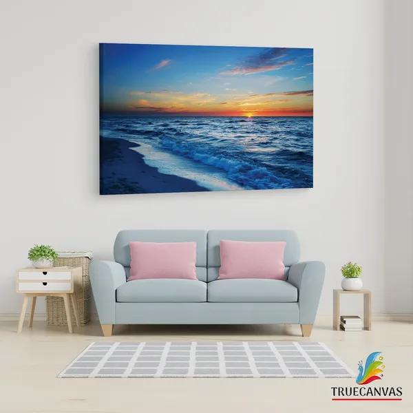 Multicolor_Sunset_Sea_Beach_Waves,_Wooden_Framed_Canvas_Paintings_|_For_Living_Room_|_Bedroom_|_Office_|_Gallery_|_Ready_Wall_Mount_Canvas_Wall_Art_Painting_|_Size_-_12_X_18In,_Ct0889