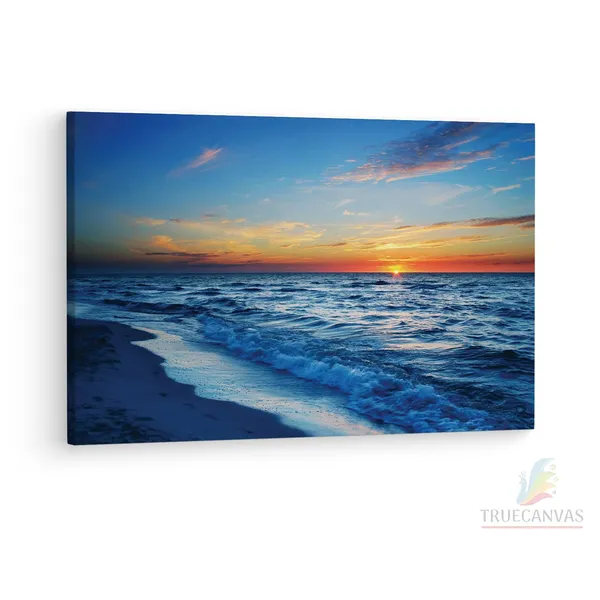 Multicolor_Sunset_Sea_Beach_Waves,_Wooden_Framed_Canvas_Paintings_|_For_Living_Room_|_Bedroom_|_Office_|_Gallery_|_Ready_Wall_Mount_Canvas_Wall_Art_Painting_|_Size_-_12_X_18In,_Ct0889