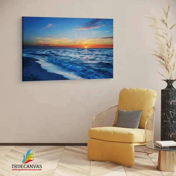 Multicolor_Sunset_Sea_Beach_Waves,_Wooden_Framed_Canvas_Paintings_|_For_Living_Room_|_Bedroom_|_Office_|_Gallery_|_Ready_Wall_Mount_Canvas_Wall_Art_Painting_|_Size_-_12_X_18In,_Ct0889