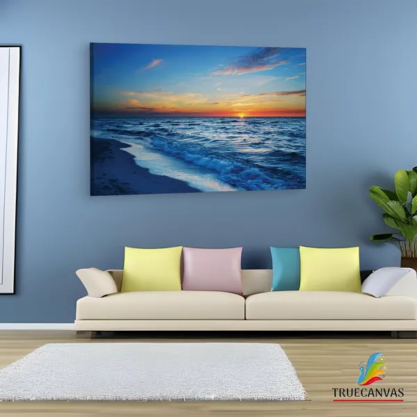 Multicolor_Sunset_Sea_Beach_Waves,_Wooden_Framed_Canvas_Paintings_|_For_Living_Room_|_Bedroom_|_Office_|_Gallery_|_Ready_Wall_Mount_Canvas_Wall_Art_Painting_|_Size_-_12_X_18In,_Ct0889