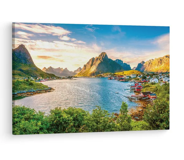 Multicolor_Lofoten,_Wooden_Framed_Canvas_Paintings_|_For_Living_Room_|_Bedroom_|_Office_|_Gallery_|_Ready_Wall_Mount_Canvas_Wall_Art_Painting_|_Size_-_12_X_18In,_Ct0896