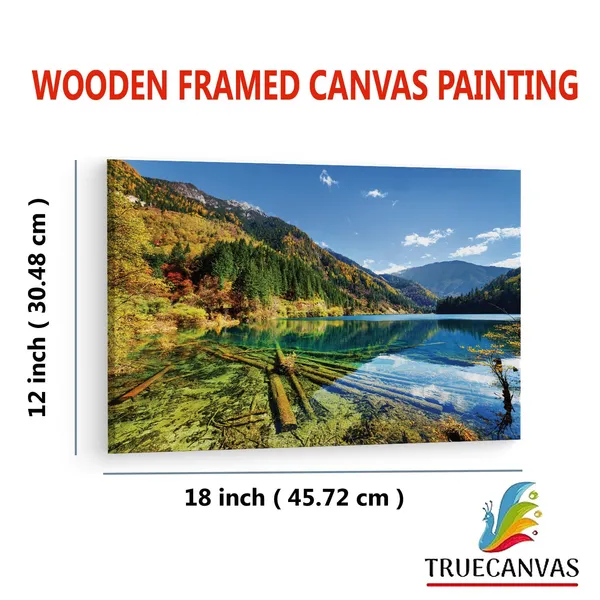 Multicolor_Jiuzhai_Valley_National_Park,_Wooden_Framed_Canvas_Paintings_|_For_Living_Room_|_Bedroom_|_Office_|_Gallery_|_Ready_Wall_Mount_Canvas_Wall_Art_Painting_|_Size_-_12_X_18In,_Ct0898