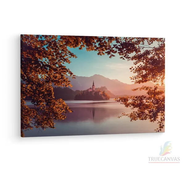 Multicolor_Lake_Bled,_Wooden_Framed_Canvas_Paintings_|_For_Living_Room_|_Bedroom_|_Office_|_Gallery_|_Ready_Wall_Mount_Canvas_Wall_Art_Painting_|_Size_-_12_X_18In,_Ct0901